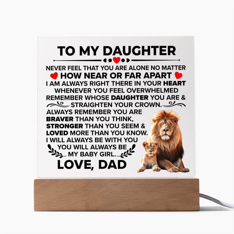 To My Daughter Braver – Acrylic Square